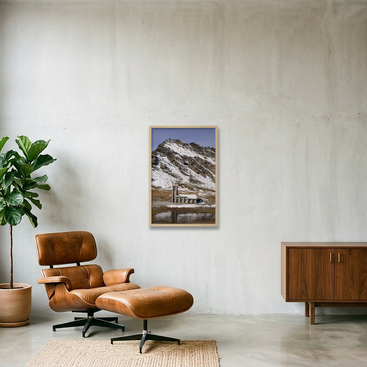 Mountain Church — 40×60cm, 16×24" Oak Frame