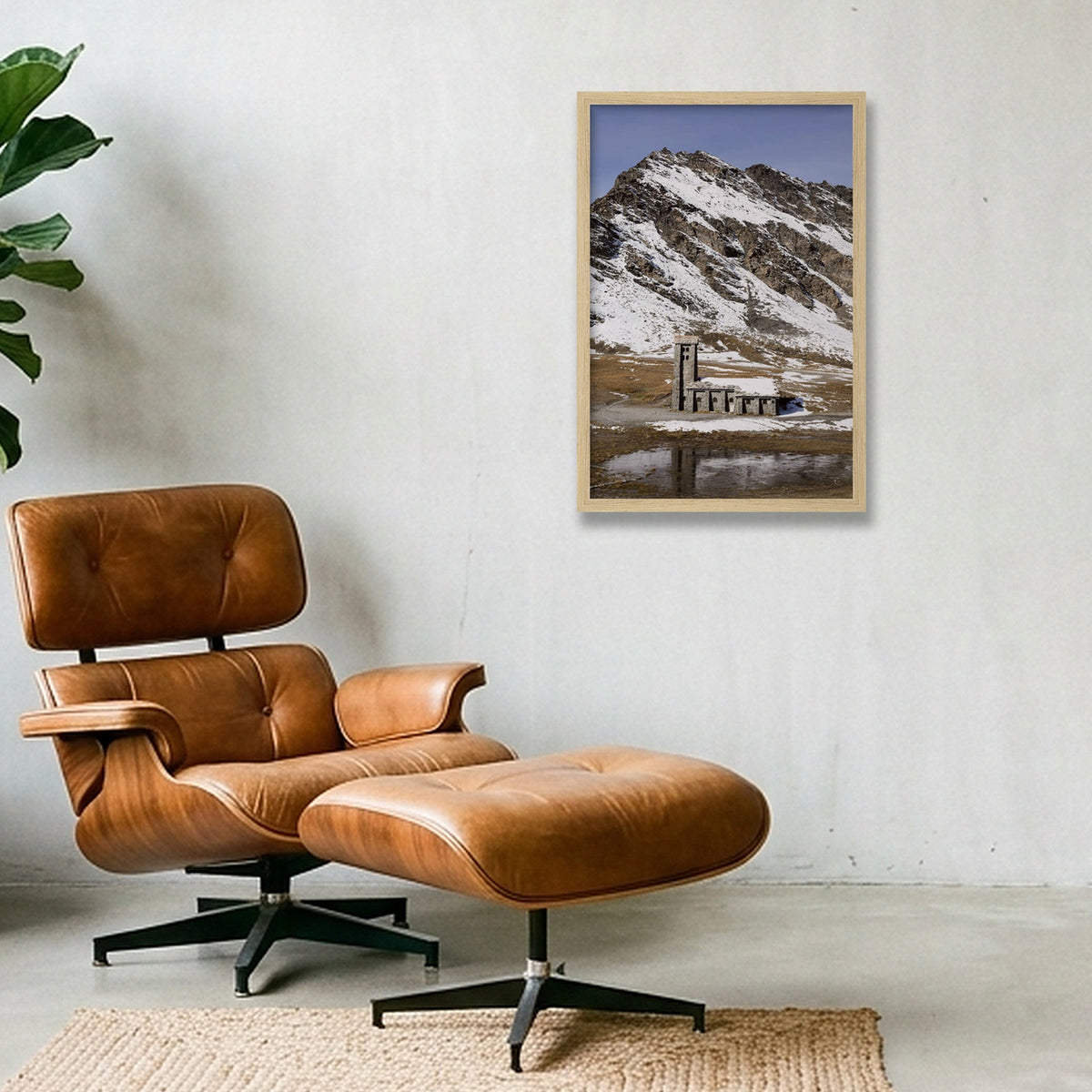 Mountain Church — 30×45cm, 12×18" Oak Frame